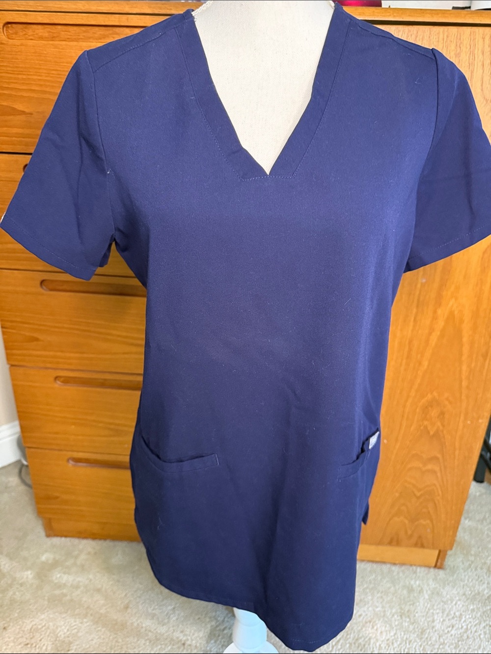 Figs Navy V-Neck Scrub Tunic size small